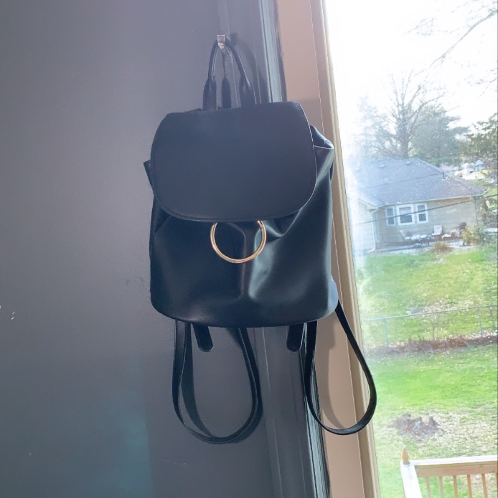 Minimalist Faux Leather Backpack
